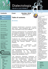 Dialectologia, special issue VI. Revista electrònica